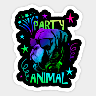 Boxer Dog Party Animal Sticker